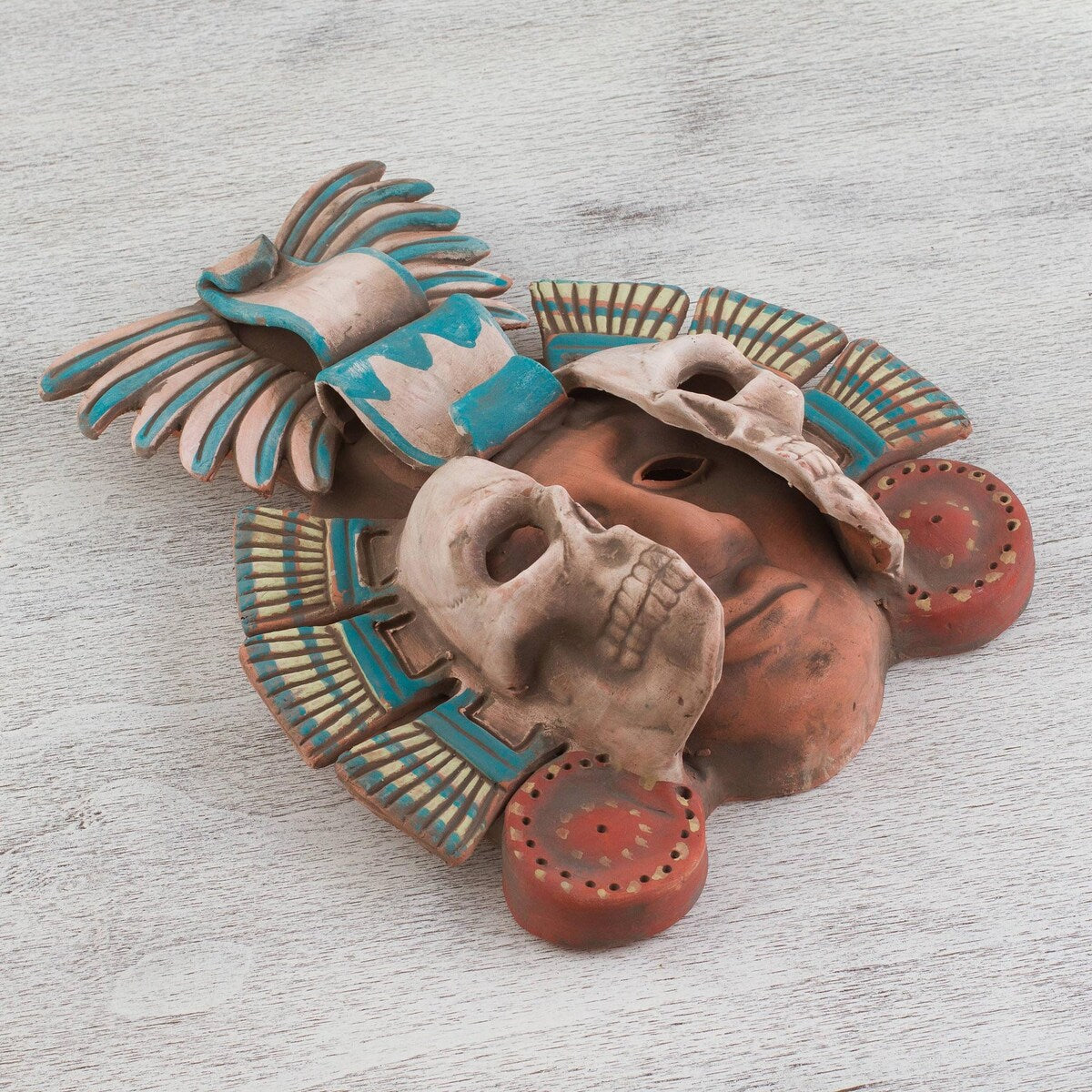 Novica Handmade Life And Death In Teotihuacan Ceramic Mask
