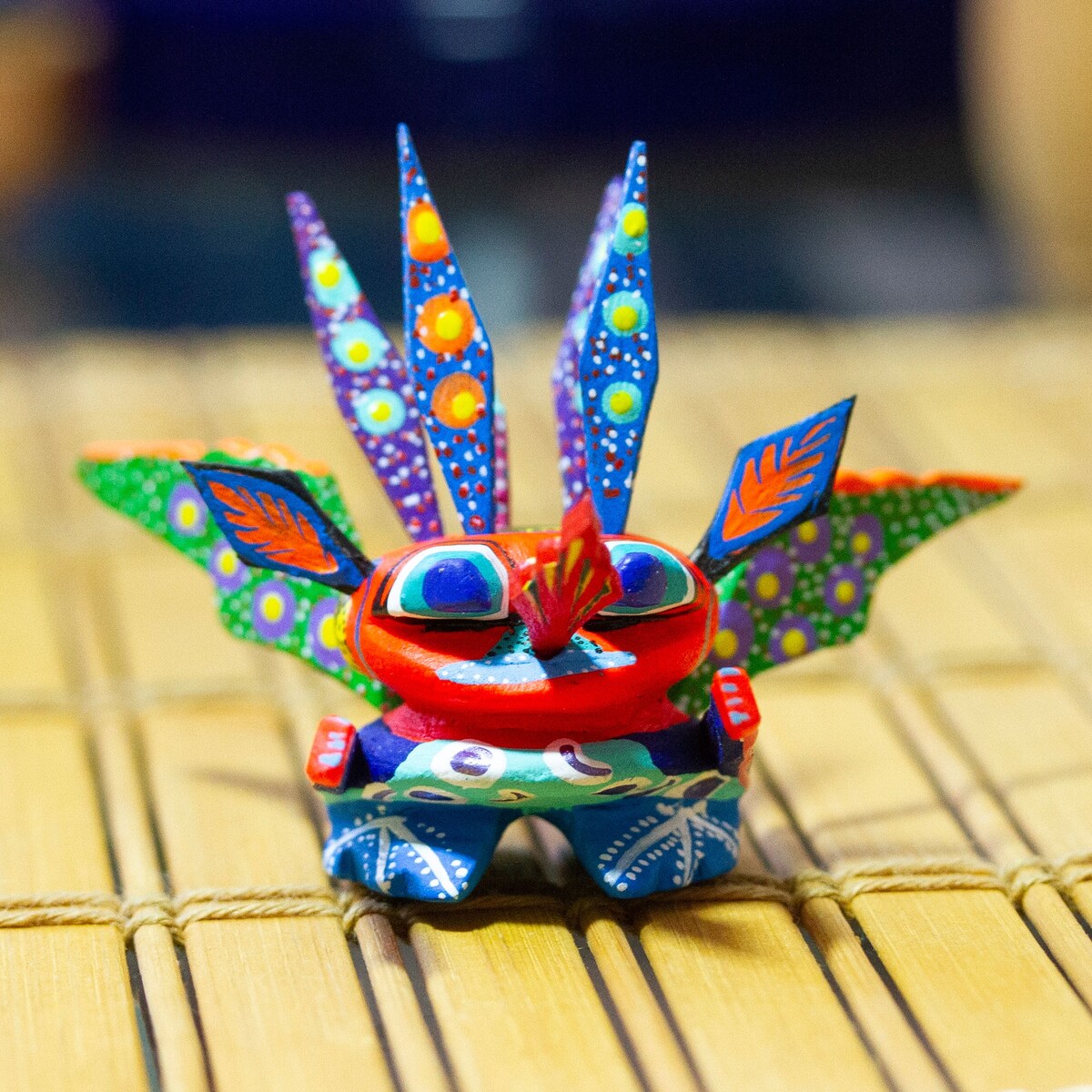 Novica Handmade Merry Martian Wood Alebrije Figurine