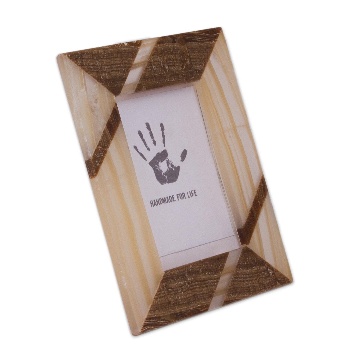 Novica Handmade Modern Lines In Brown Onyx Photo Frame (4X6)