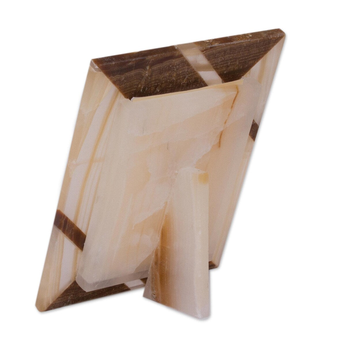 Novica Handmade Modern Lines In Brown Onyx Photo Frame (4X6)