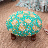 Novica Handmade Mughal Architecture Upholstered Ottoman Foot Stool