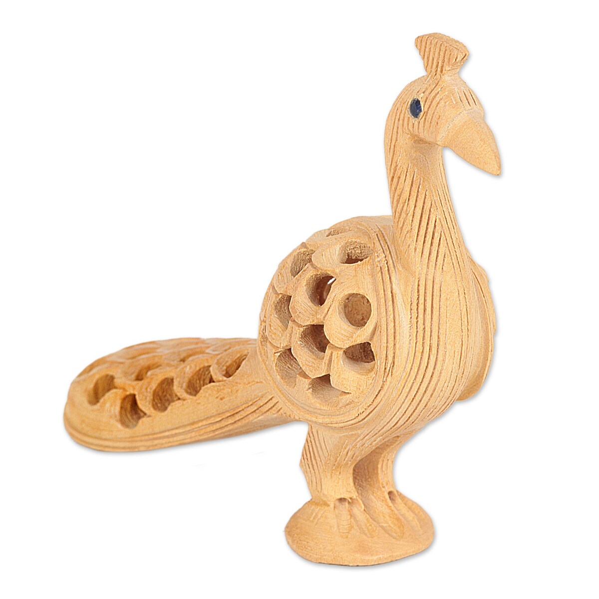 Novica Handmade Opulent Peacock Wood Sculpture