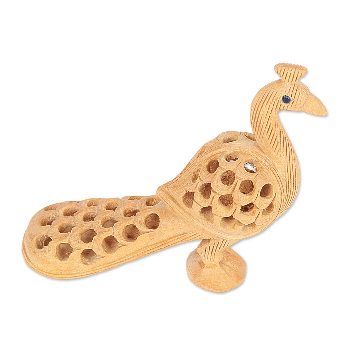 Novica Handmade Opulent Peacock Wood Sculpture