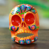 Novica Handmade Orange Underworld Recycled Paper Mask