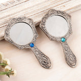 Novica Handmade Princess Of Delhi Aluminum Hand Mirrors (Pair) - Silver