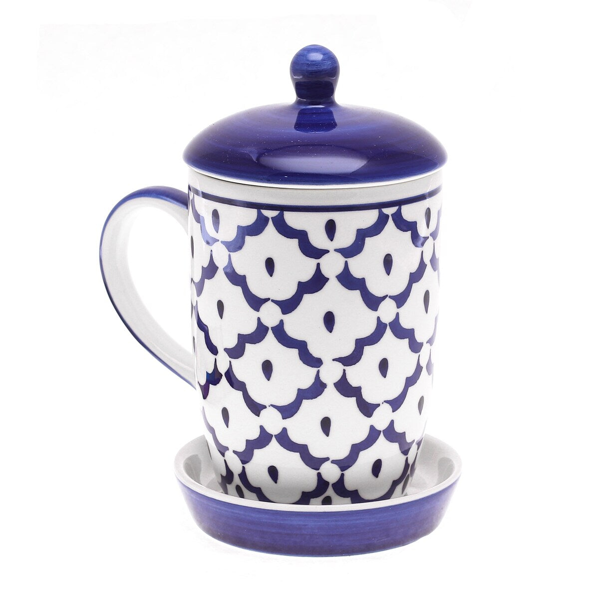 Novica Handmade Proud Pineapple Ceramic Mug And Saucer