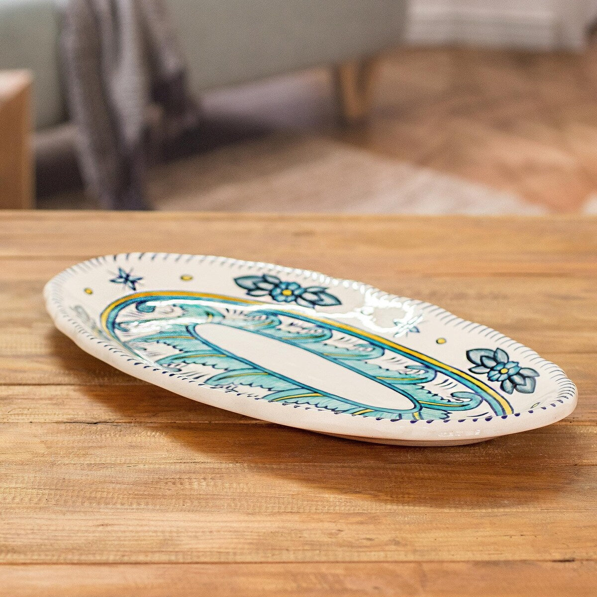 Novica Handmade Quehueche Ceramic Serving Platter