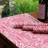 Novica Handmade Red Eden Cotton Blend Table Runner And Placemats (Set Of 5)