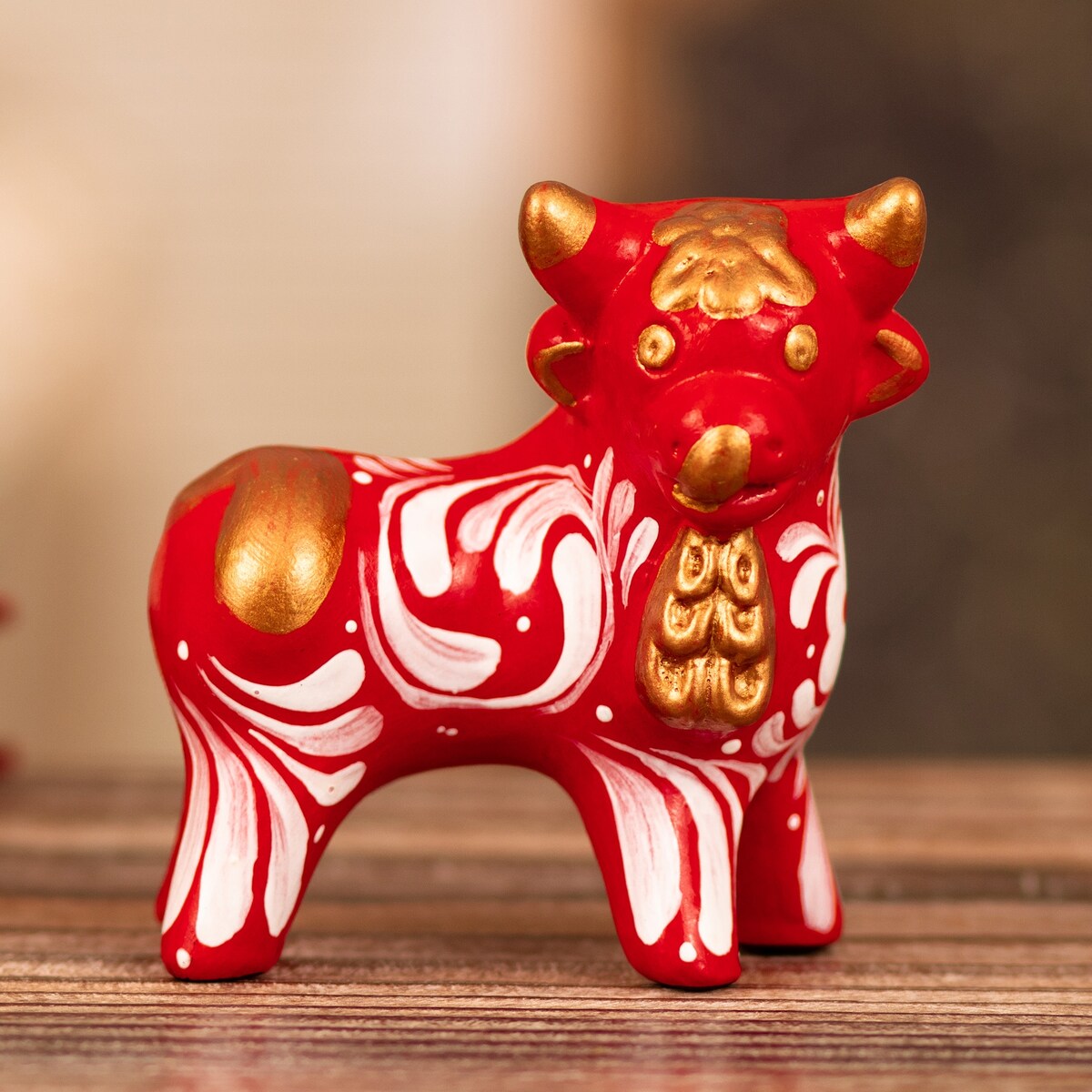 Novica Handmade Red Guardian Of The Andes Ceramic Sculpture