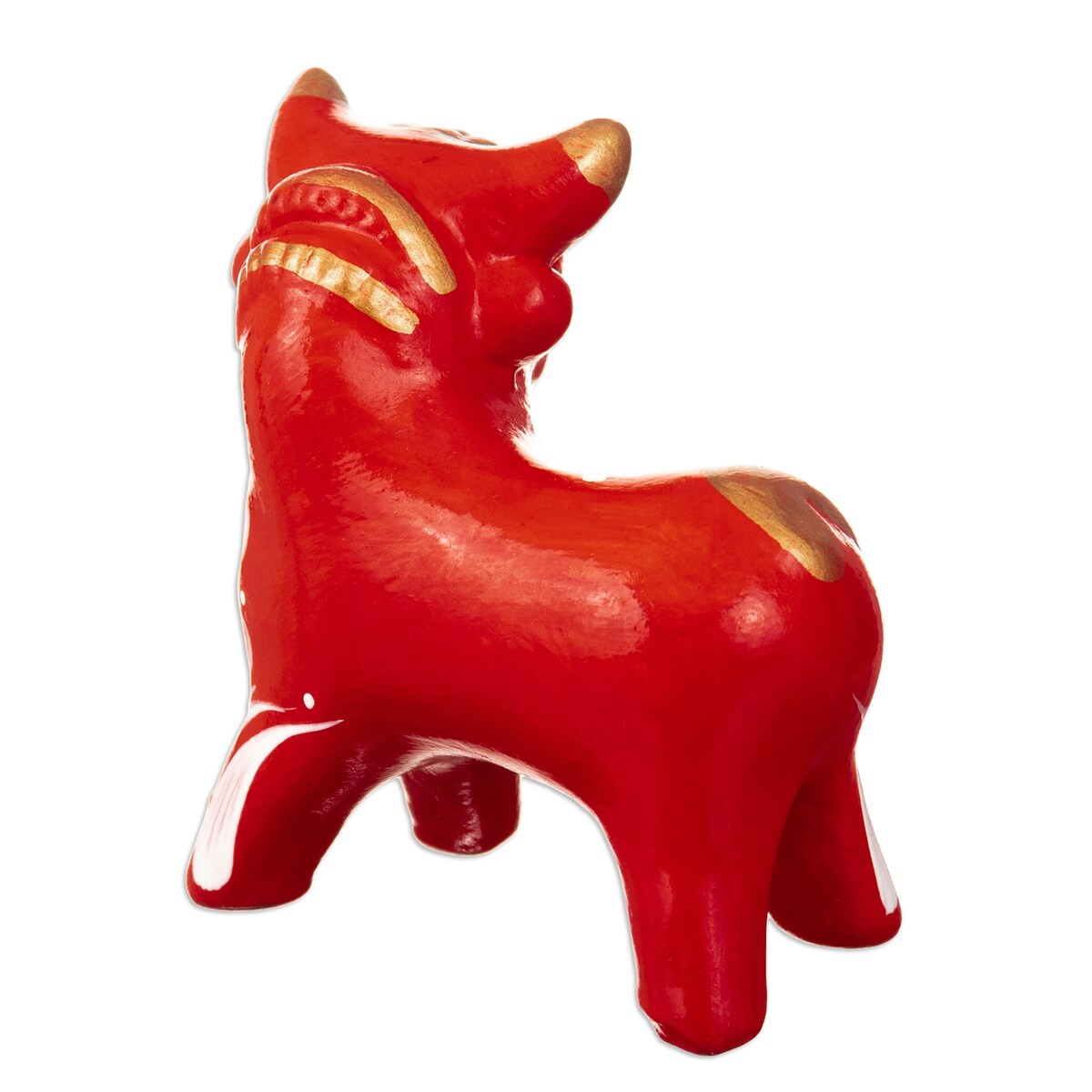 Novica Handmade Red Guardian Of The Andes Ceramic Sculpture