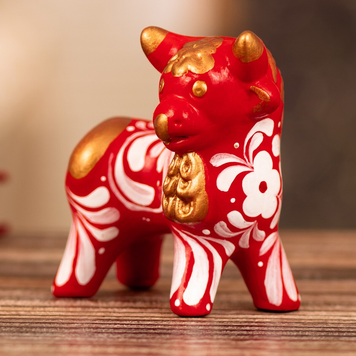 Novica Handmade Red Guardian Of The Andes Ceramic Sculpture