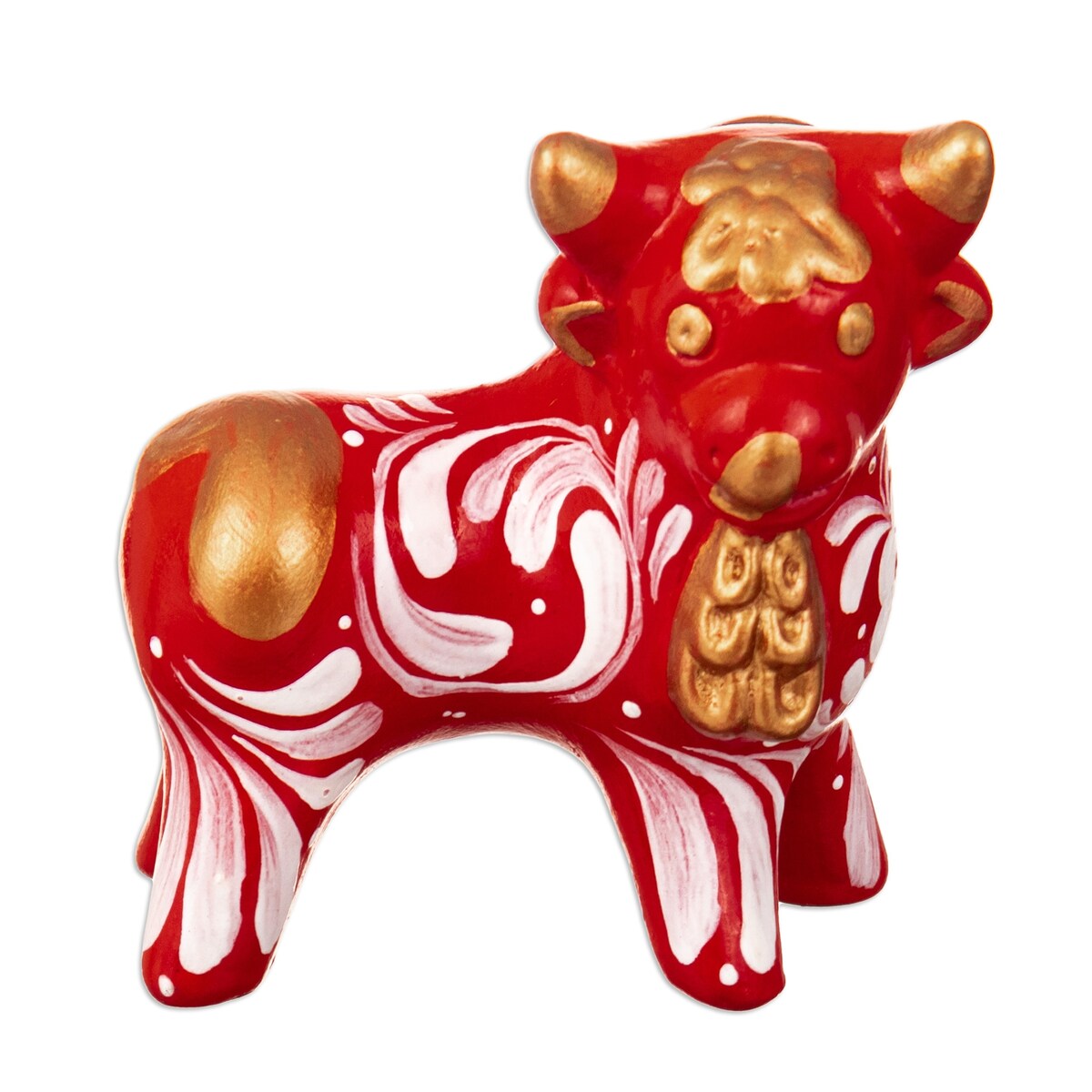 Novica Handmade Red Guardian Of The Andes Ceramic Sculpture