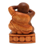 Novica Handmade See No Evil Wood Sculpture