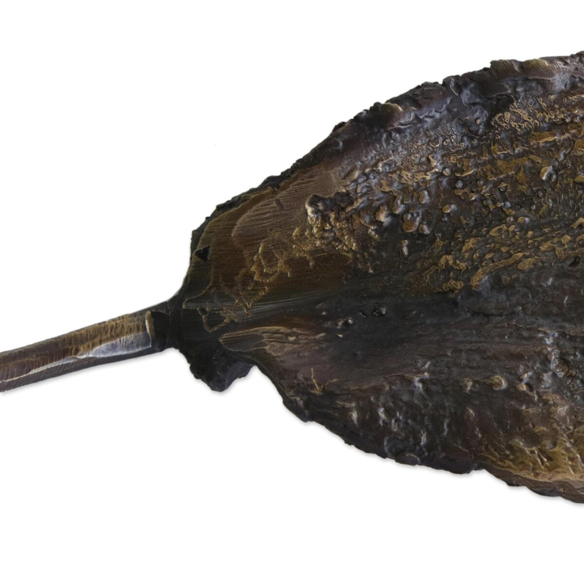 Novica Handmade Speckled Almond Leaf Bronze Sculpture (5.5 Inch)