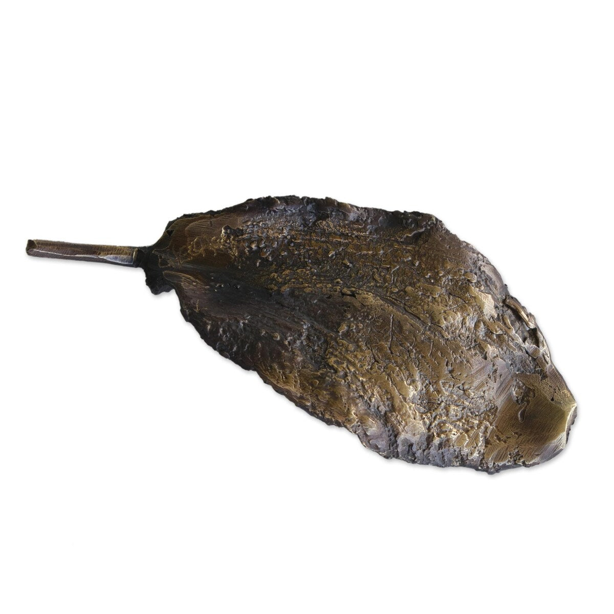 Novica Handmade Speckled Almond Leaf Bronze Sculpture (5.5 Inch)