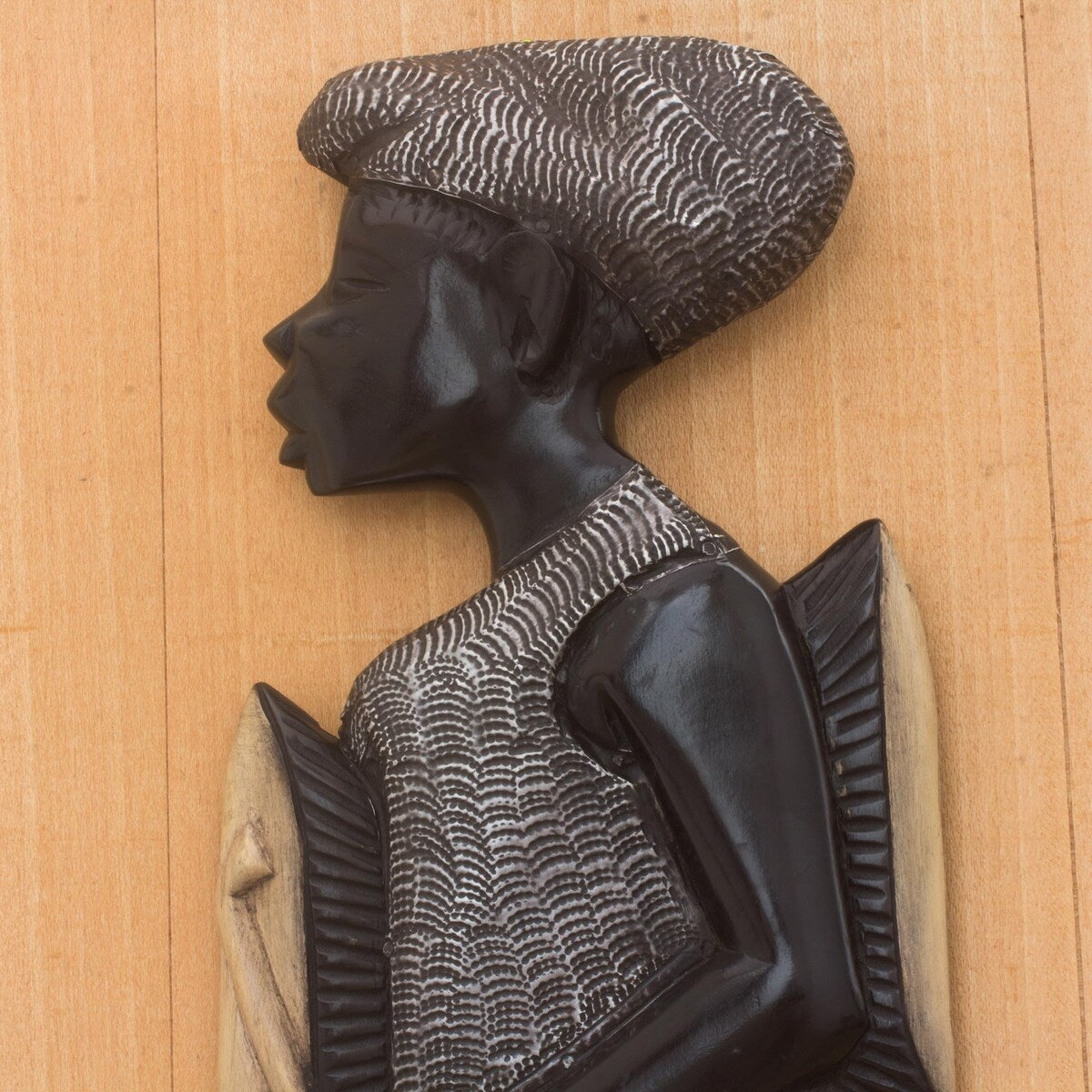Novica Handmade The Drummer Aluminum Accented Wood Wall Sculpture