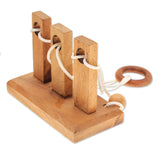 Novica Handmade Three Challenges Wood Disentanglement Puzzle Game