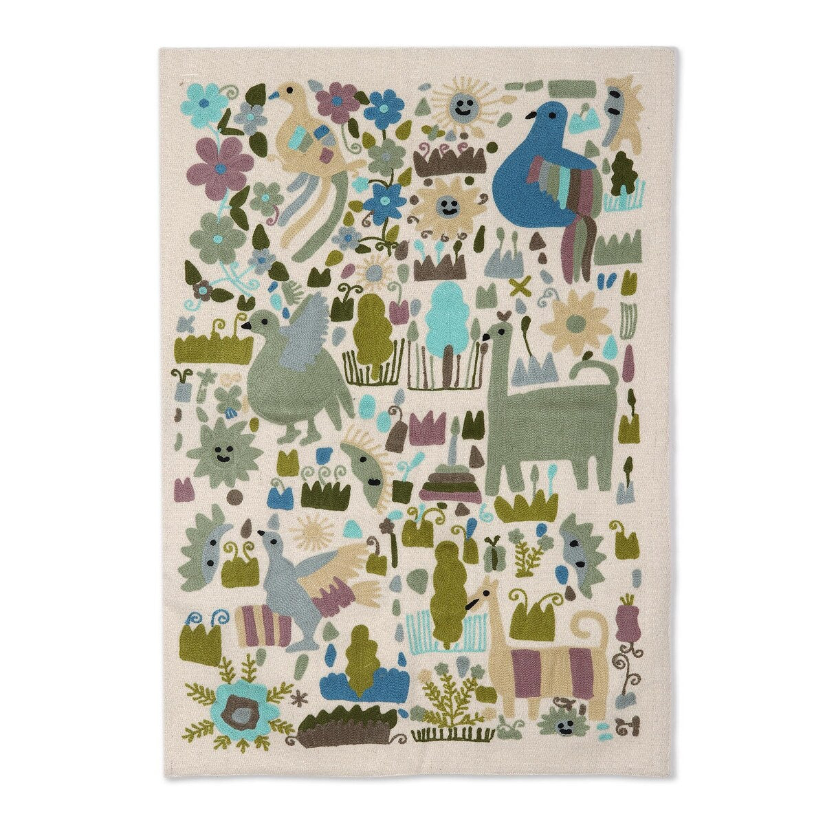 Novica Handmade Together Again Chain-Stitched Wool And Cotton Wall Hanging