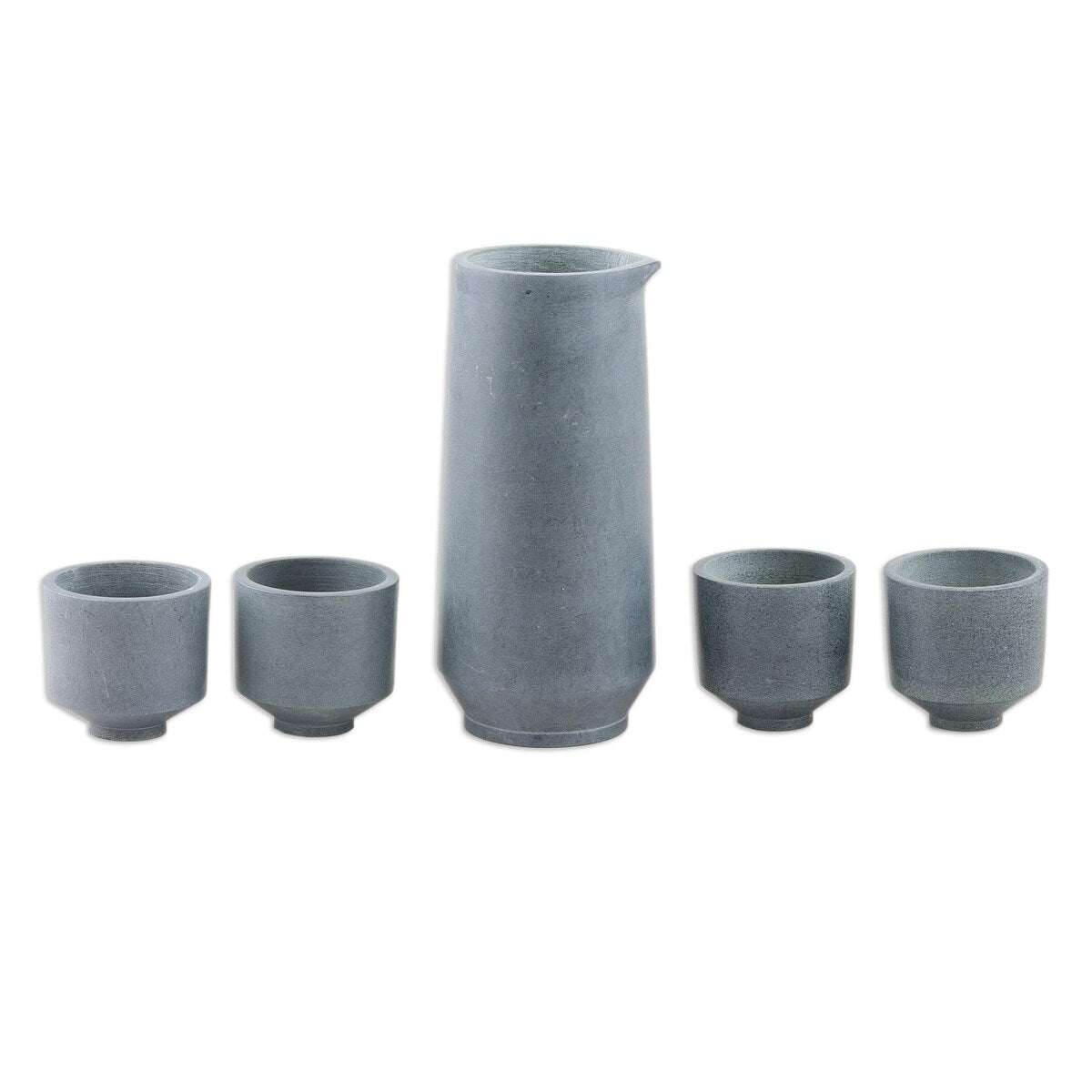 Novica Handmade Tokyo Toast Soapstone Sake Decanter And Cups (Set Of 5)