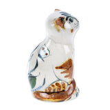 Novica Handmade Traditional Cat With Dove Ceramic Figurine