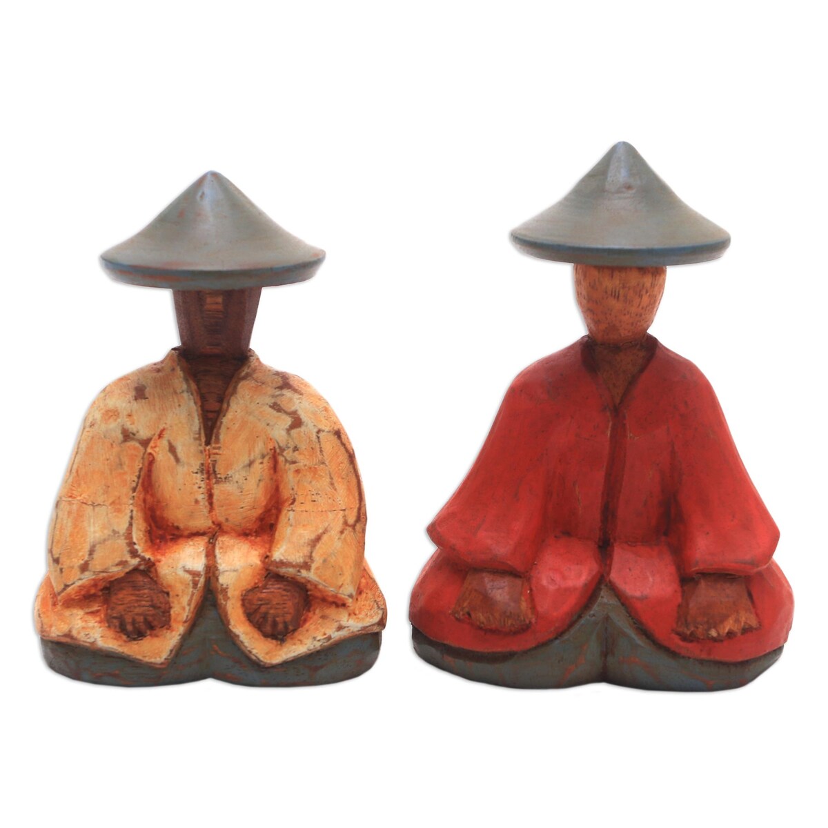 Novica Handmade Traditional Couple Wood Figurines (Pair)
