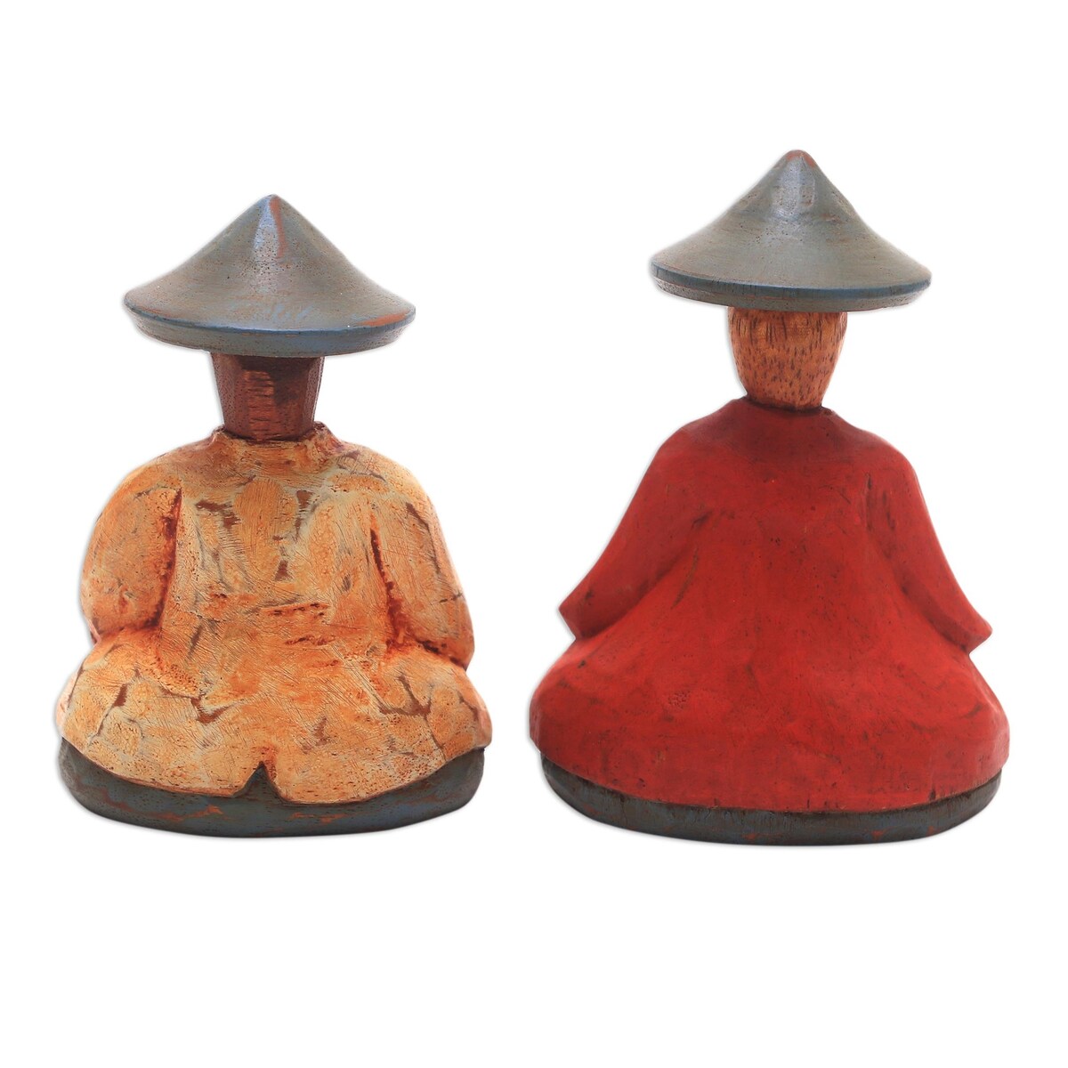 Novica Handmade Traditional Couple Wood Figurines (Pair)