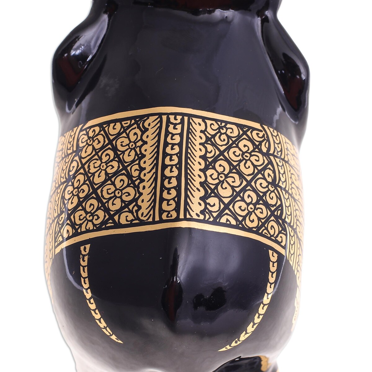 Novica Handmade Treasured Trumpeter Gold-Accented Wood Sculpture