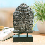 Novica Handmade Two Faces Of Buddha Cement Statuette