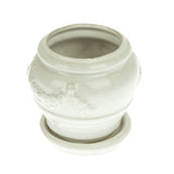 Novica Handmade Vintage White Ceramic Flower Pot