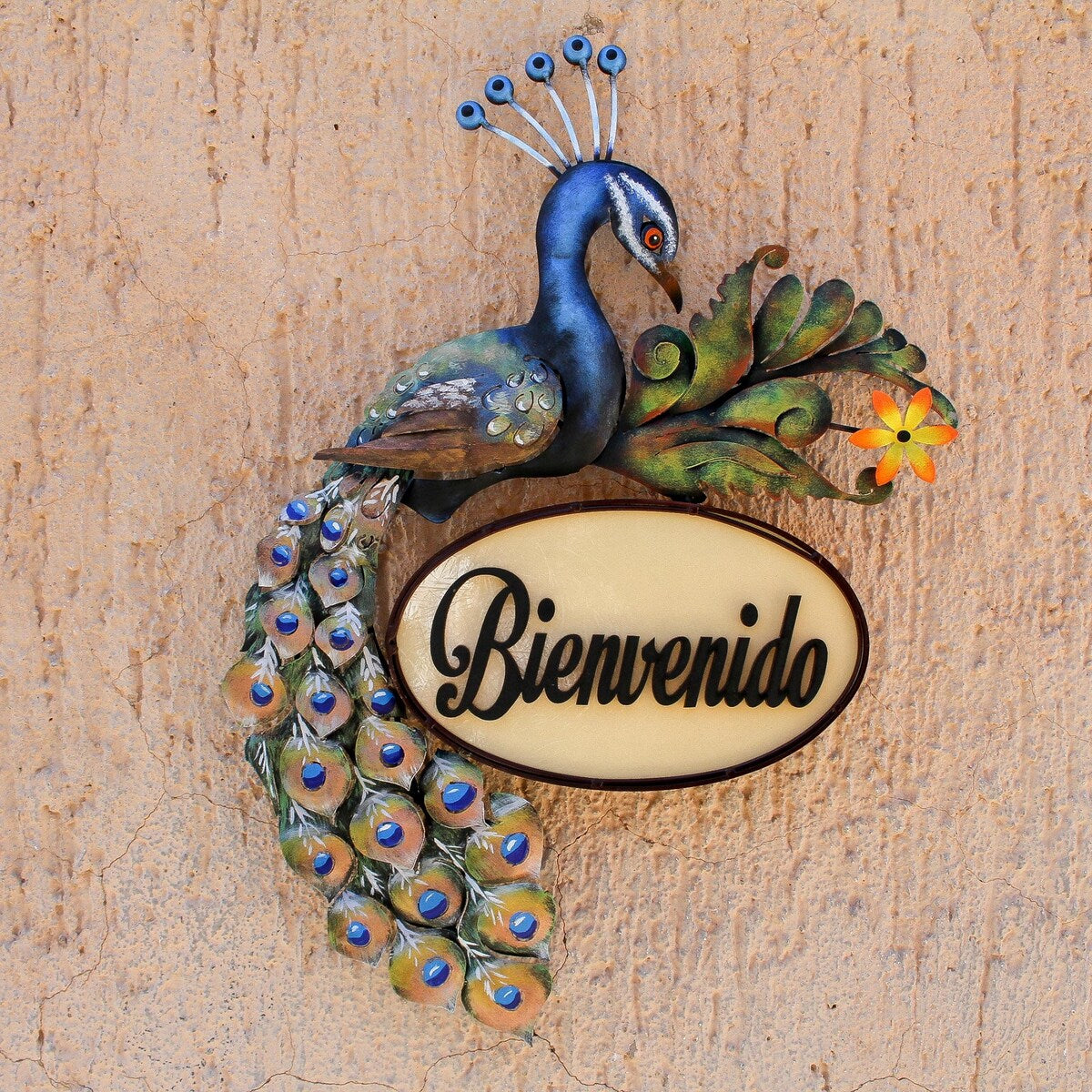 Novica Handmade Welcoming Bird Steel And Wood Wall Sculpture