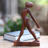 Novica Handmade Yoga Style Wood Statuette