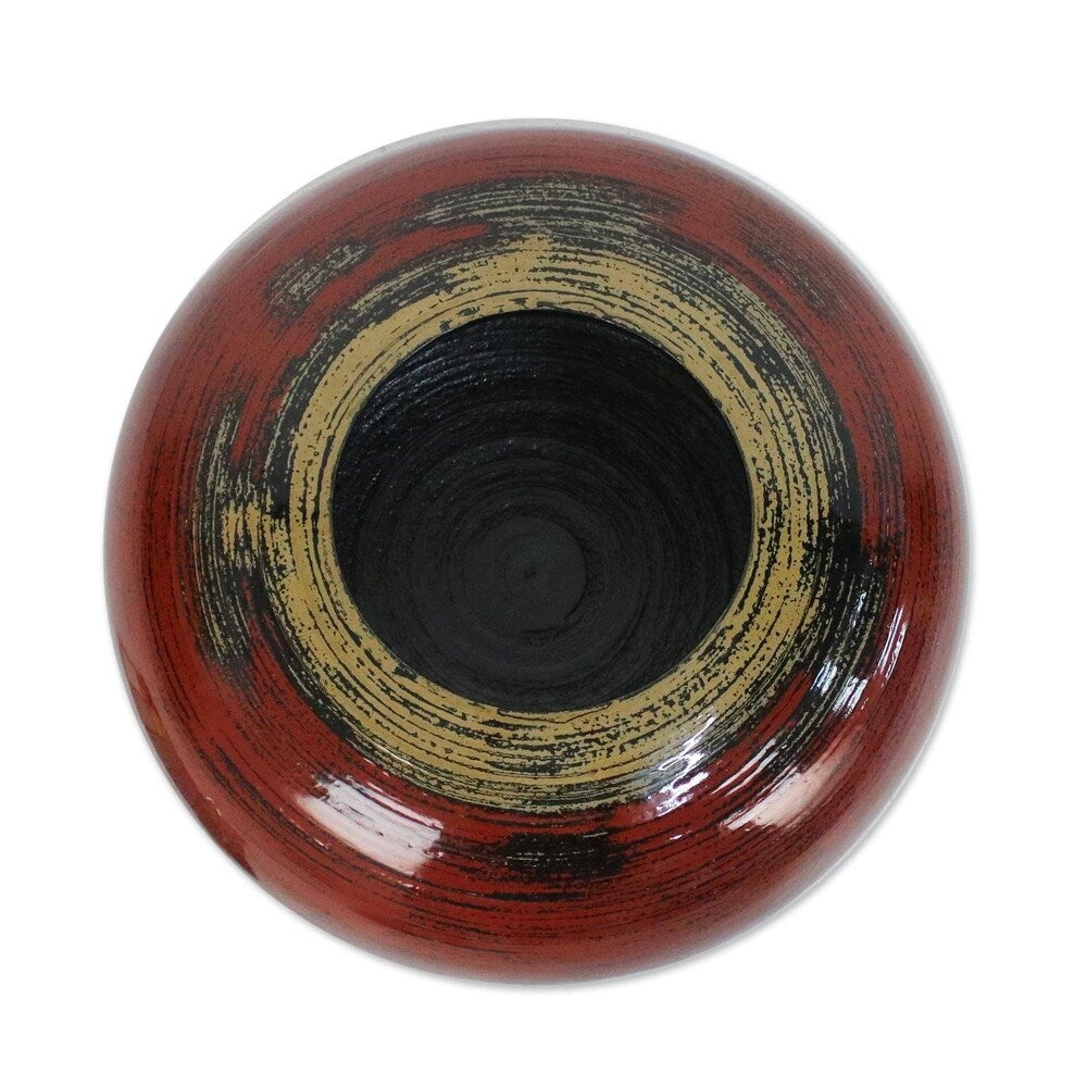 Handmade Mercury Lacquered Bamboo Pot (Thailand)