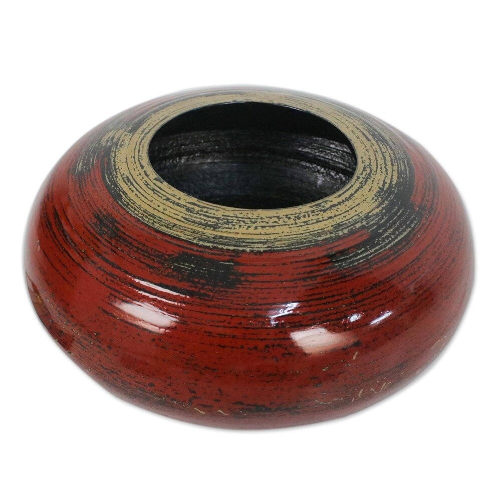 Handmade Mercury Lacquered Bamboo Pot (Thailand)
