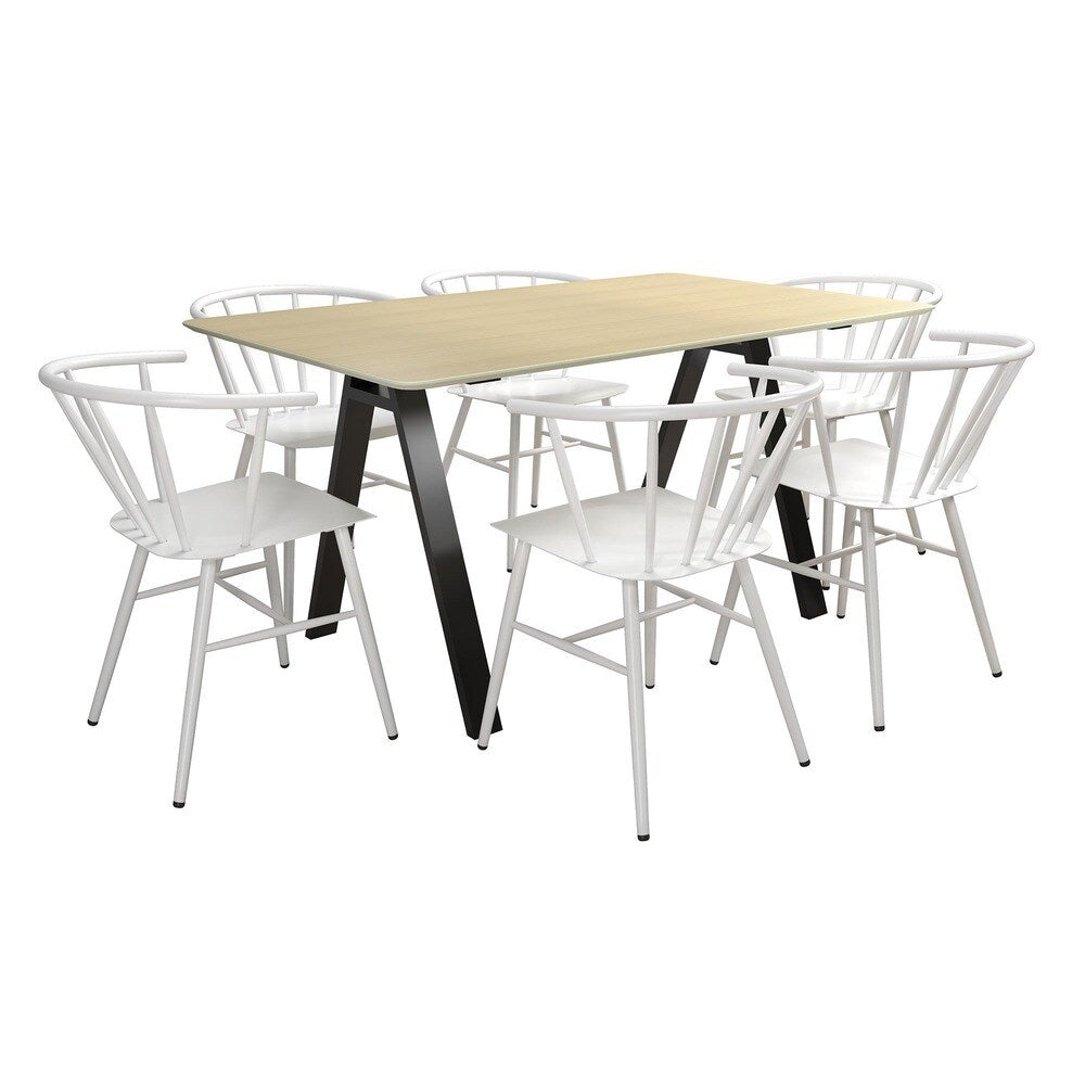 The Novogratz Cambell Natural 30-inch Dining Table/Computer Desk - Black
