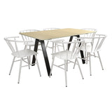The Novogratz Cambell Natural 30-inch Dining Table/Computer Desk - Black