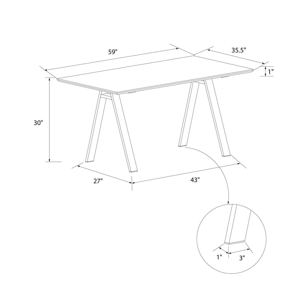 The Novogratz Cambell Natural 30-inch Dining Table/Computer Desk - Black