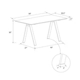 The Novogratz Cambell Natural 30-inch Dining Table/Computer Desk - Black