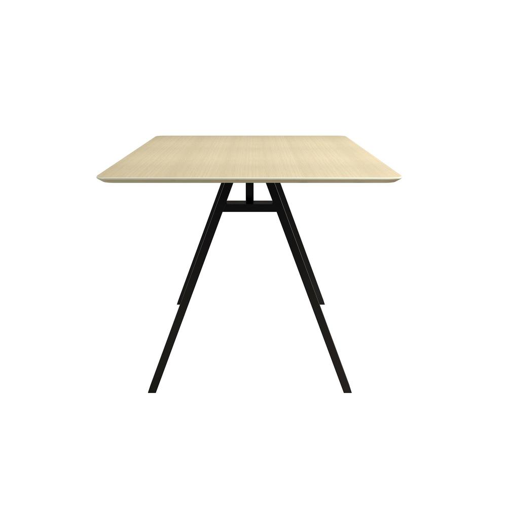 The Novogratz Cambell Natural 30-inch Dining Table/Computer Desk - Black