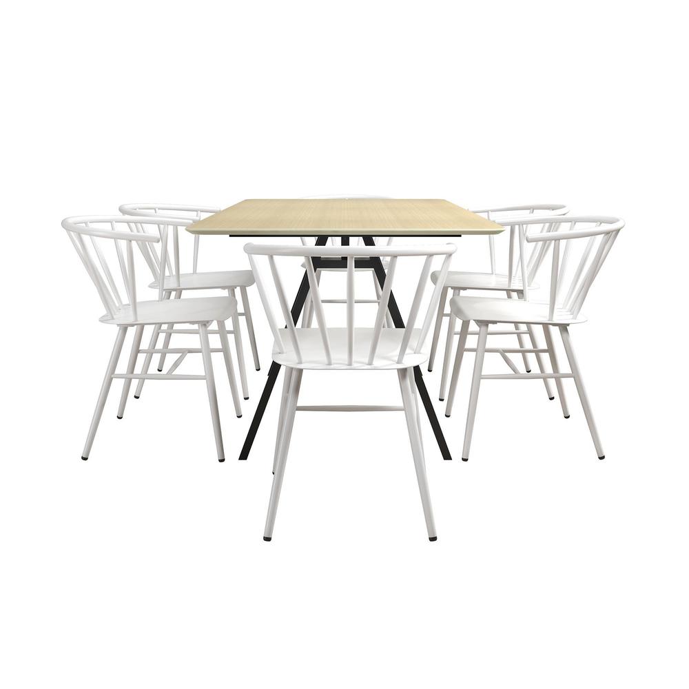 The Novogratz Cambell Natural 30-inch Dining Table/Computer Desk - Black