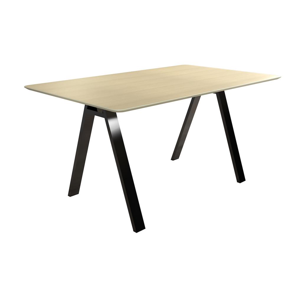The Novogratz Cambell Natural 30-inch Dining Table/Computer Desk - Black