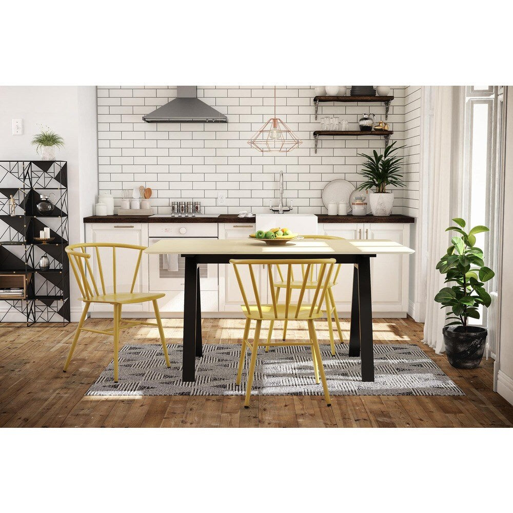 The Novogratz Cambell Natural 30-inch Dining Table/Computer Desk - Black