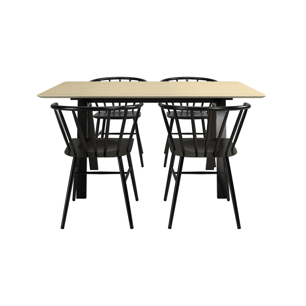 The Novogratz Cambell Natural 30-inch Dining Table/Computer Desk - Black