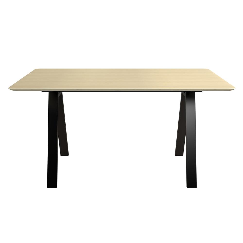 The Novogratz Cambell Natural 30-inch Dining Table/Computer Desk - Black