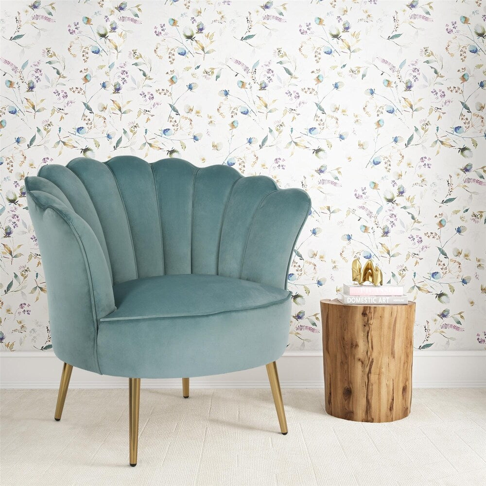 The Novogratz Presley Modern Glam Seashell Accent Chair