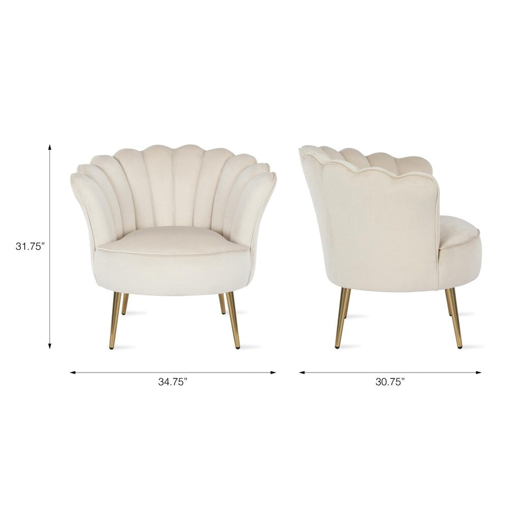 The Novogratz Presley Modern Glam Seashell Accent Chair