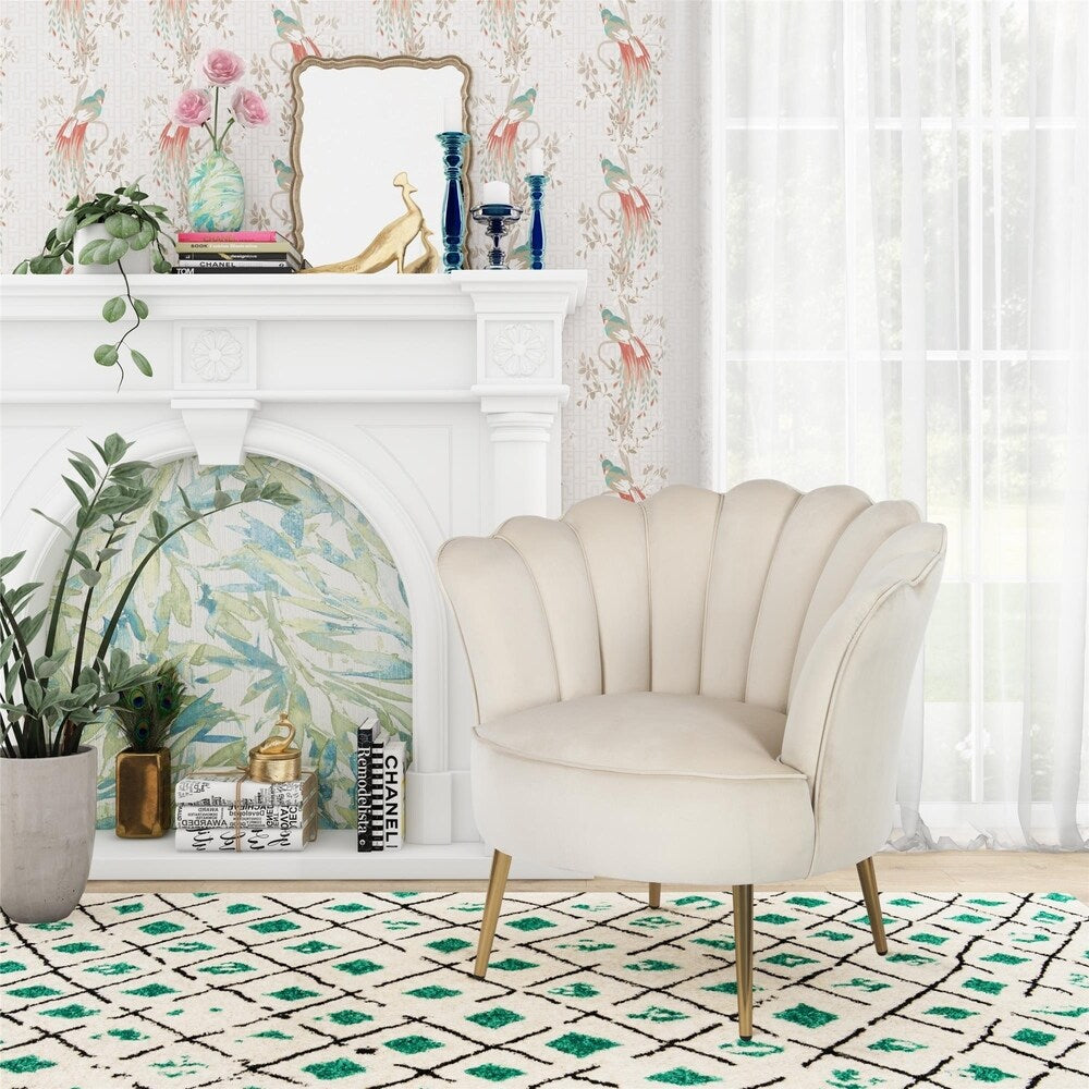 The Novogratz Presley Modern Glam Seashell Accent Chair
