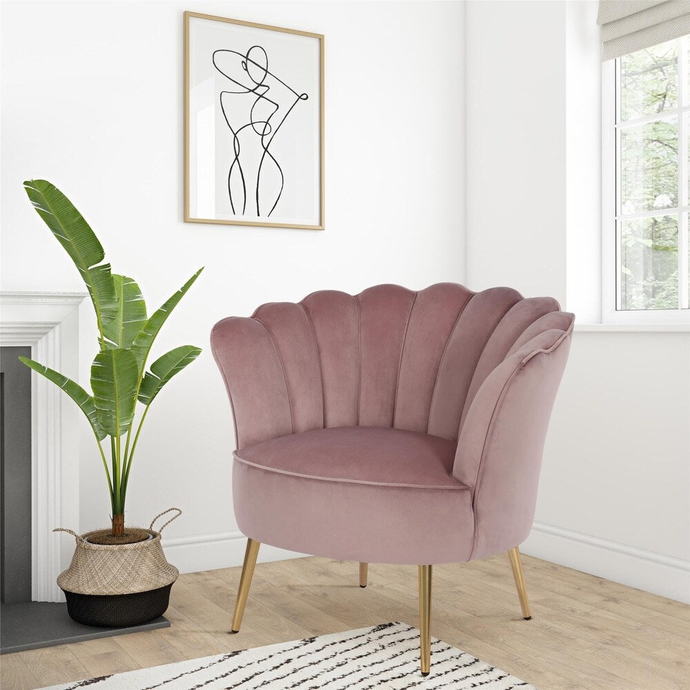 The Novogratz Presley Modern Glam Seashell Accent Chair