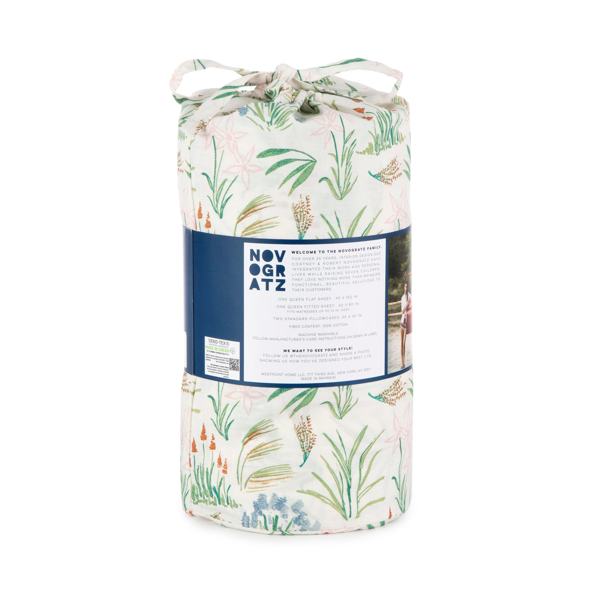 Novogratz by Utica Waverly Botanical Waverly White Sheet Set