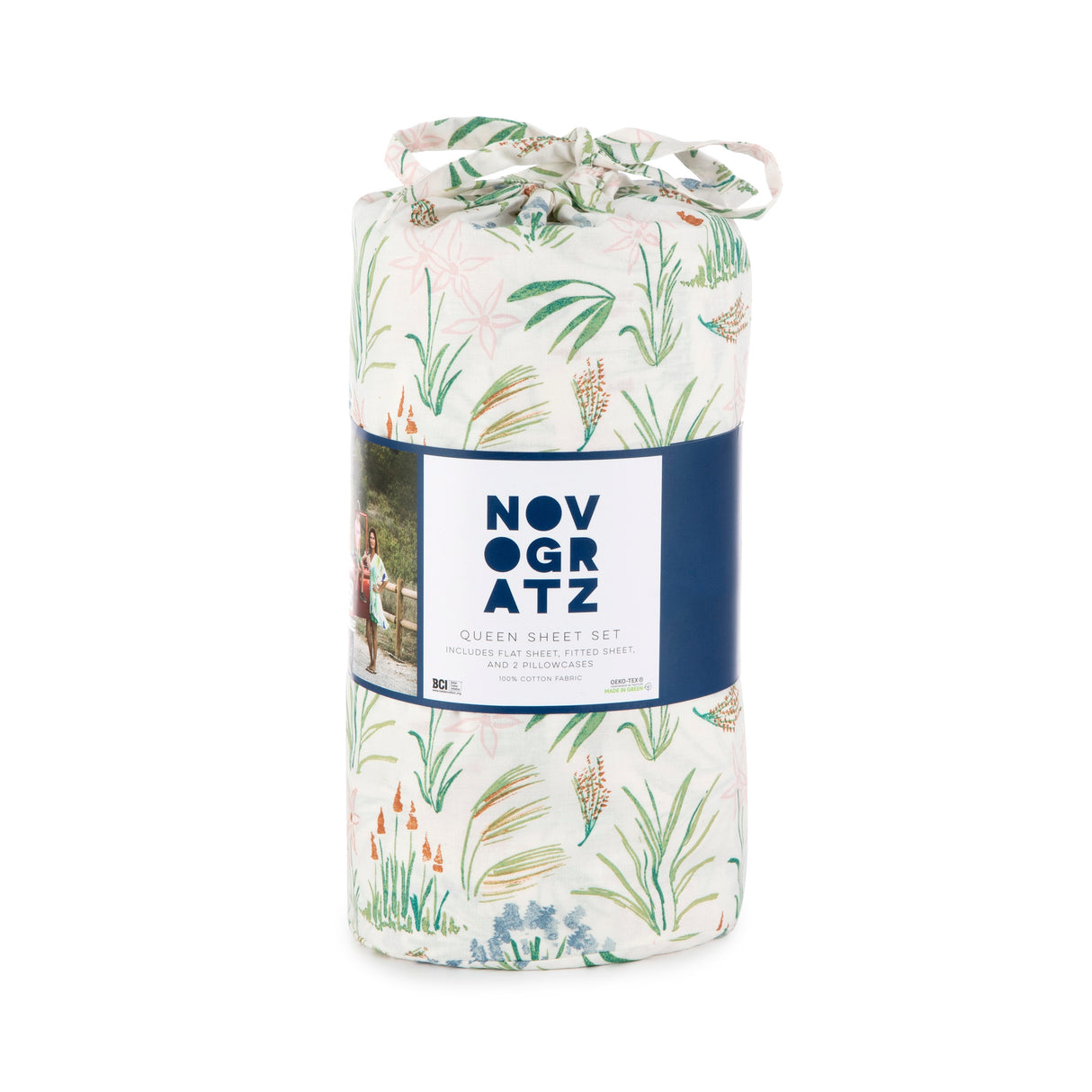 Novogratz by Utica Waverly Botanical Waverly White Sheet Set
