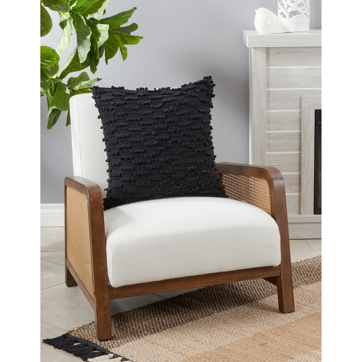 Nubby Design Down Filled Throw Pillow